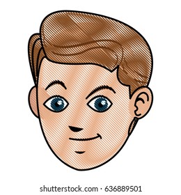 drawing face boy smiling avatar design