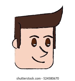 drawing face man smiling design