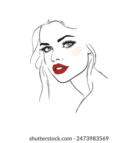 Drawing face vector design sketch