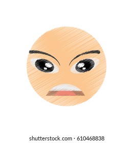 drawing facial emoticon image vector illustration eps 10