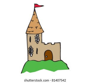 Drawing of a fairytale castle