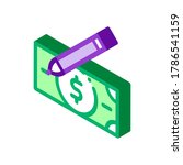 Drawing Fake Banknotes Icon Vector. Isometric Drawing Fake Banknotes sign. color isolated symbol illustration