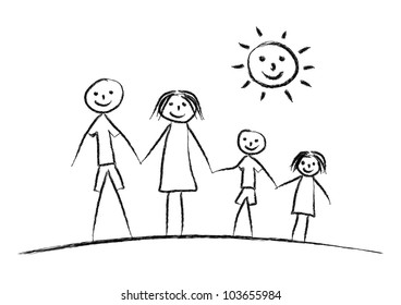 Zeichnung der Familie
