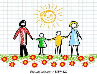 Drawing of family