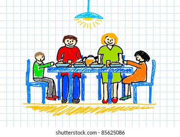 Drawing of family