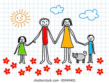 Drawing of family