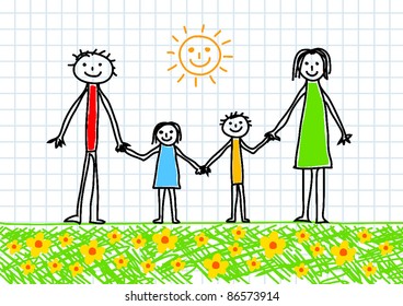 Drawing of family