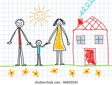 Drawing of family