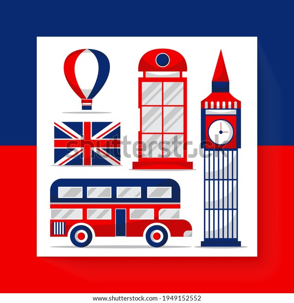 Drawing Famous Tourist Spots England Icons Stock Vector (Royalty Free ...