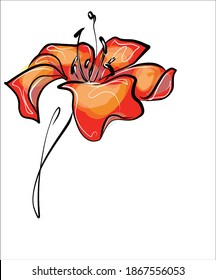 
Dibujo de la moda gráficos vectoriales creativos con patrón floral para el diseño con tulipán 