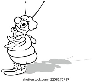 Zeichnung eines Fettkäfers mit kleinen Flügeln - Cartoon-Illustration einzeln auf weißem Hintergrund, Vektorgrafik