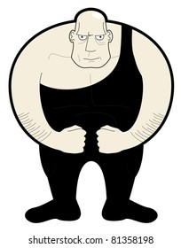 Drawing fat man wrestler