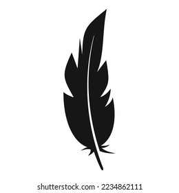 Drawing feather icon simple vector. Ink pen. Smooth light