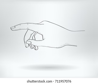 Drawing Finger Pointing Icon  -  Index Gesture  Concept -  Vector Illustration 