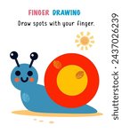 Drawing fingerprints for children. Educational game for preschool children. Activity of kids. Cartoon characters. Vector illustration. Game with funny animals.