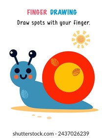 Drawing fingerprints for children. Educational game for preschool children. Activity of kids. Cartoon characters. Vector illustration. Game with funny animals.