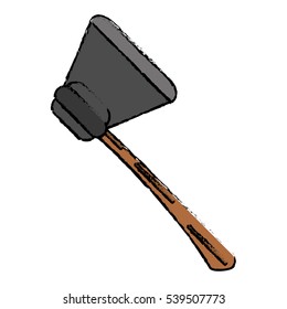 drawing fire ax tool equipment wooden hangled