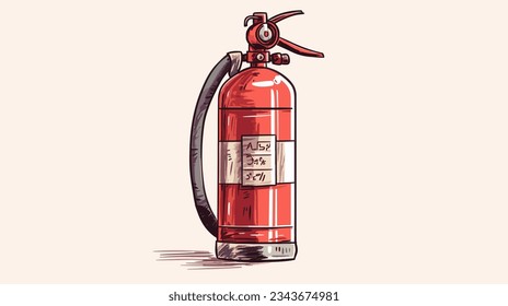 Drawing fire extinguisher uniform background vector