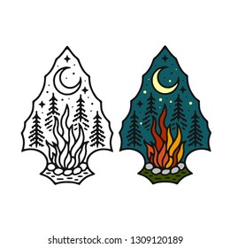 drawing a fire in the forest

