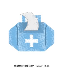 drawing first aid kit case vector illustration eps 10