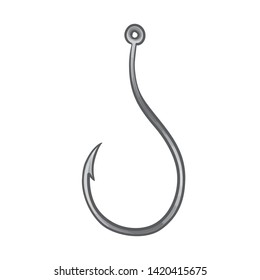 Drawing Of A Fish Hook Vector Illustration
