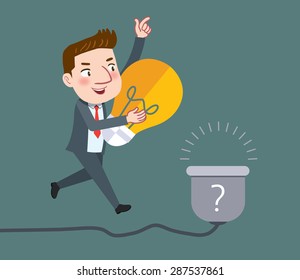 Drawing flat character design business idea concept