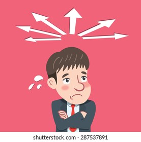 Drawing flat character design choice concept