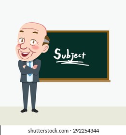 Drawing flat character design elderly professor concept  ,vector illustration