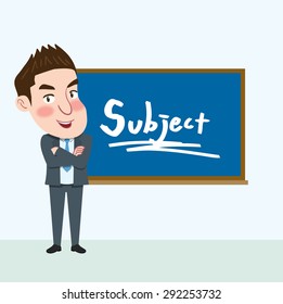 Drawing flat character design lecture concept ,vector illustration