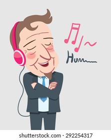 Drawing flat character design Middle-aged Leisure concept,vector illustration
