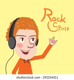 Drawing flat character design rock spirit concept,vector illustration