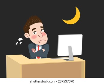 Drawing flat character design solving concept