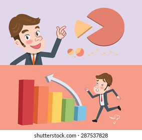 Drawing flat character design solving concept