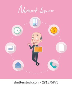 Drawing flat character design solving concept 
