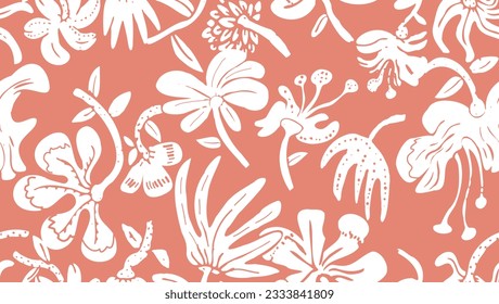 Drawing floral abstract and minimalist perfect for textiles and decoration