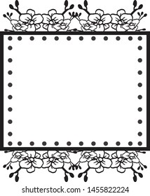 Drawing floral frame style unique, for decoration of banners, posters. Vector