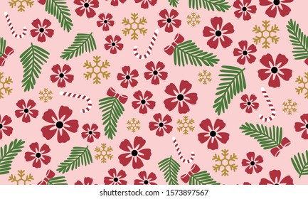 Drawing floral pattern, template for red flower.