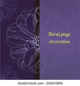 Drawing of a flower by hand. For design greeting cards, business cards, or as part of various designs.