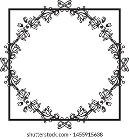 Drawing flower frame and vintage frame, for pattern elegant cards. Vector