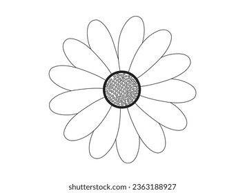 drawing flower line art or logo design