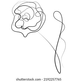 Dibujo de una flor para un logo, postal. Dibujo manual. Patrón floral.