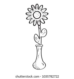 Drawing of a flower. Retro style