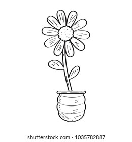 Drawing of a flower. Retro style