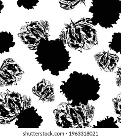 Flores de dibujo color de línea blanco negro
