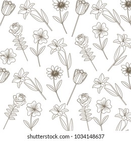 drawing flowers decoration pattern