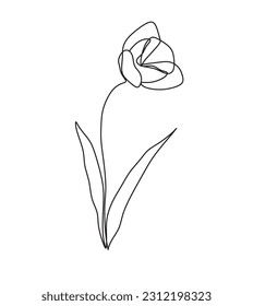 Blumen mit einer Linie ziehen. Vektorgrafik