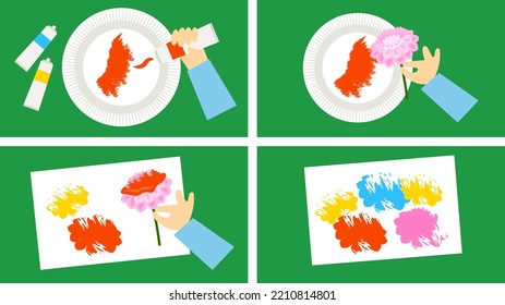 dibujo con flores y pinturas