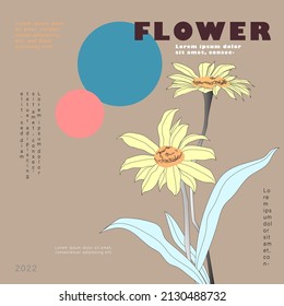 Es un dibujo de flores usando líneas y colores para crear un trabajo.