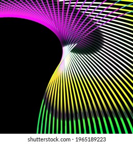 Drawing from flowing colored stripes. abstraction. vector
