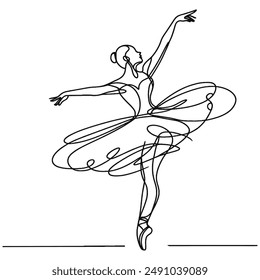 The drawing flows like music, each curve echoing the dancer's graceful movements.